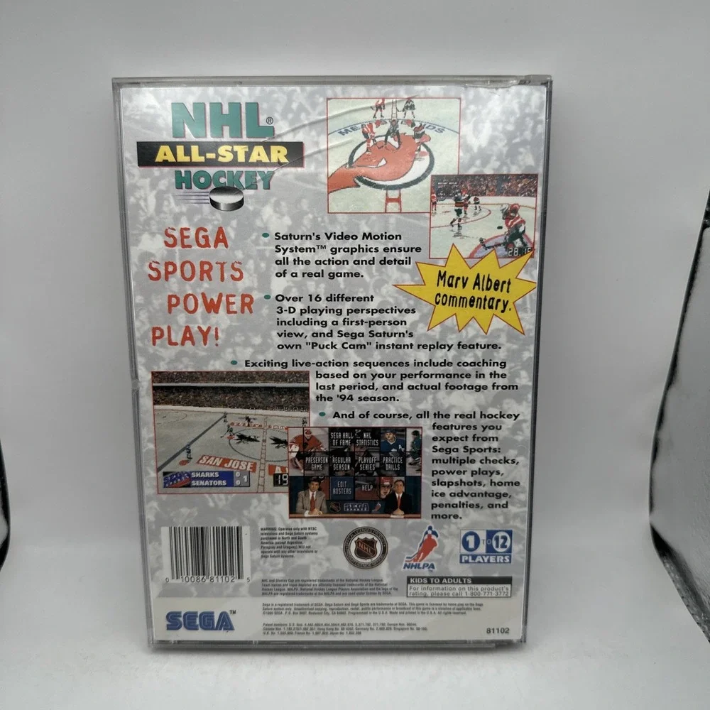 NHL All-Star Hockey Sega Saturn 1995 CIB Complete Manual Reg Card